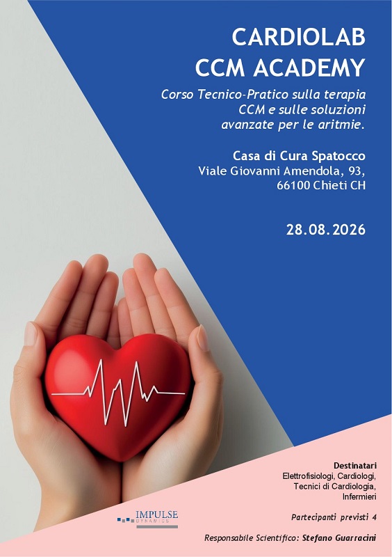 Programma CARDIOLAB CCM ACADEMY Corso Tecnico-Pratico sulla terapia CCM e sulle soluzioni avanzate per le aritmie.